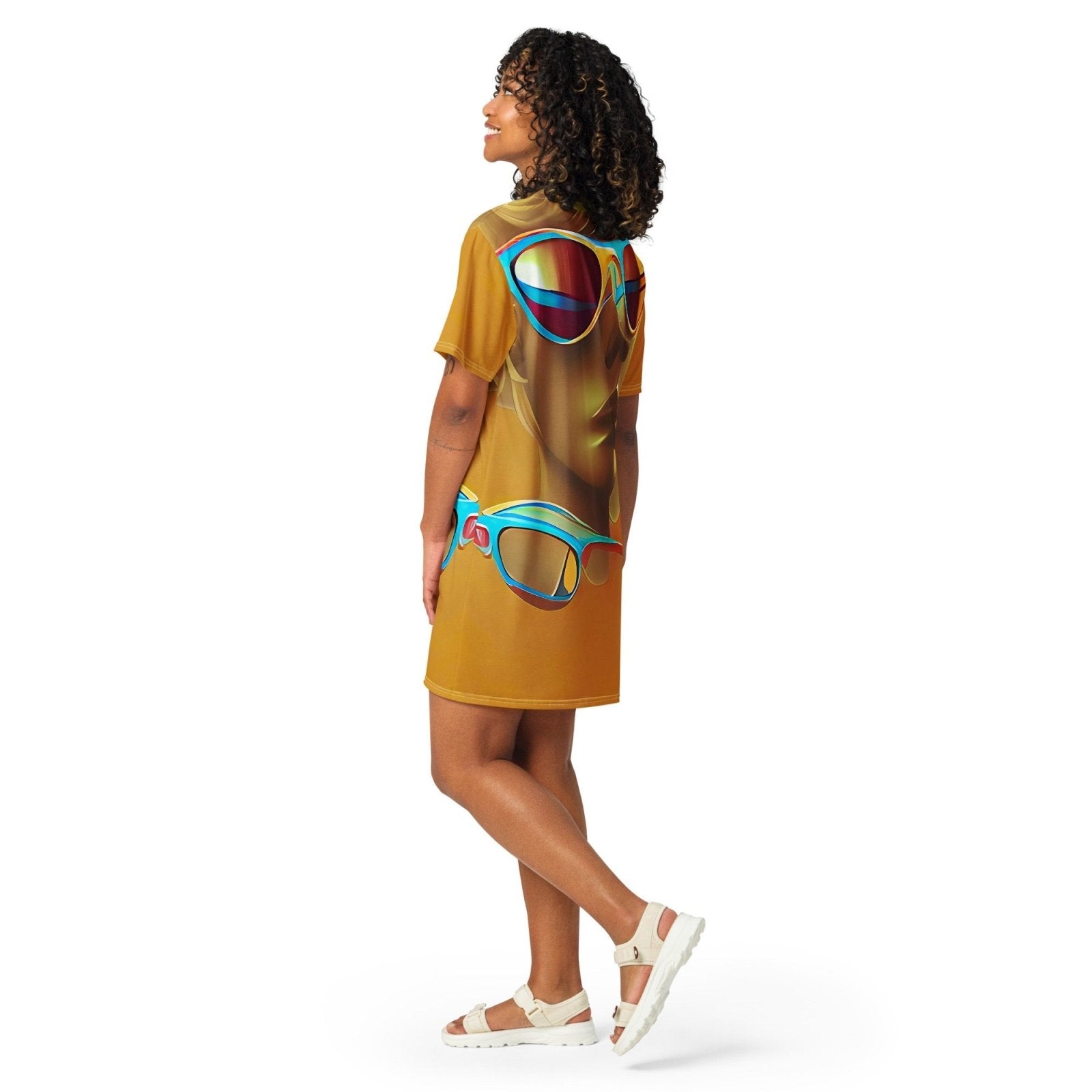 Retro Cool Orange - Womens T-Shirt Dress