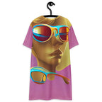 Retro Cool Pink - Womens T-Shirt Dress