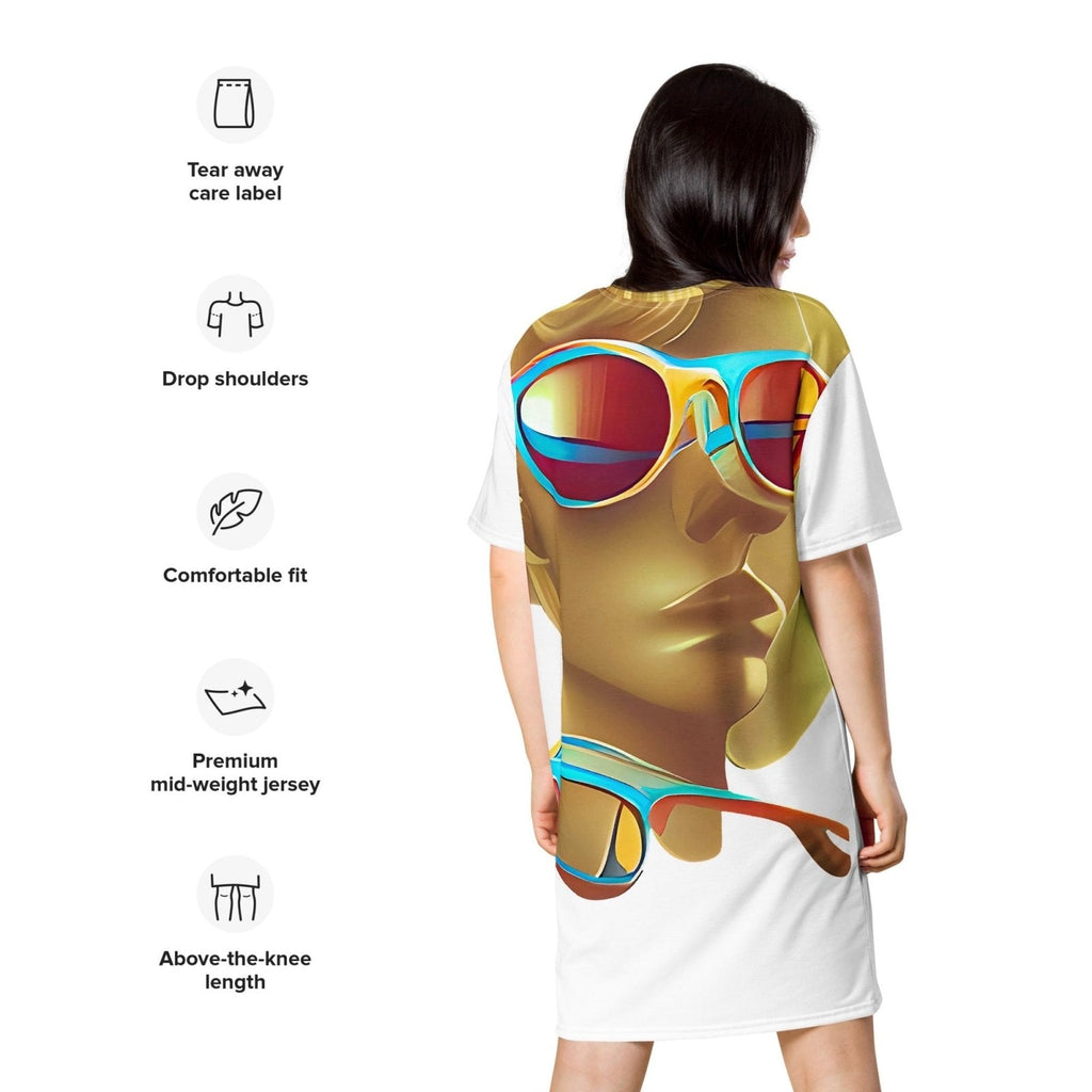 Retro Cool White - Womens T-Shirt Dress