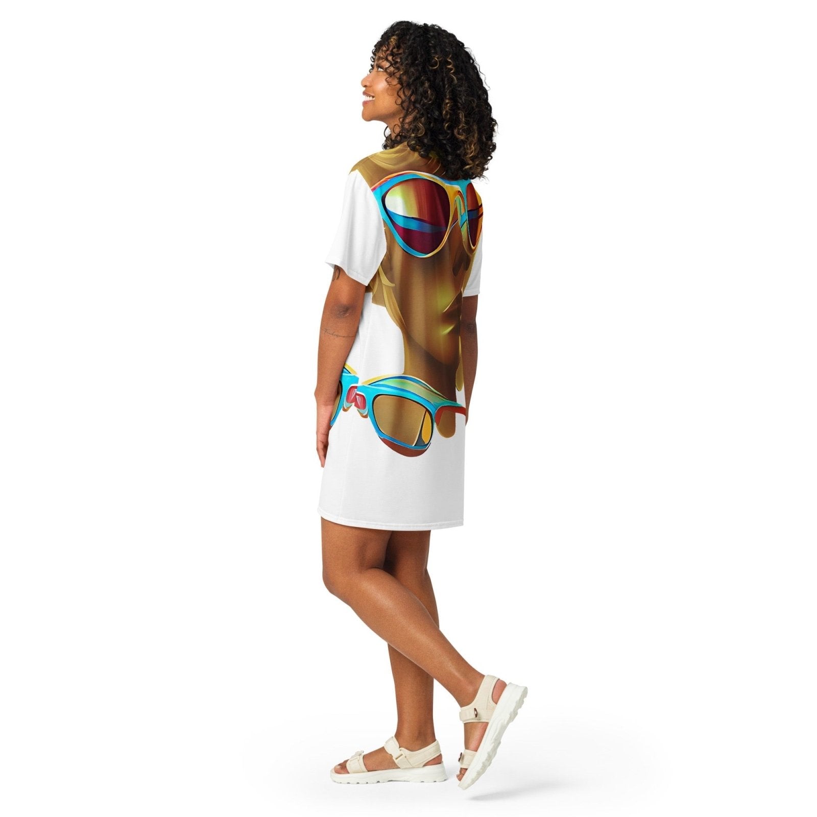 Retro Cool White - Womens T-Shirt Dress