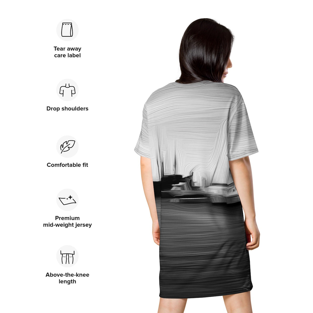 The Sleeping Yachts (at Night) - Womens T-Shirt Dress
