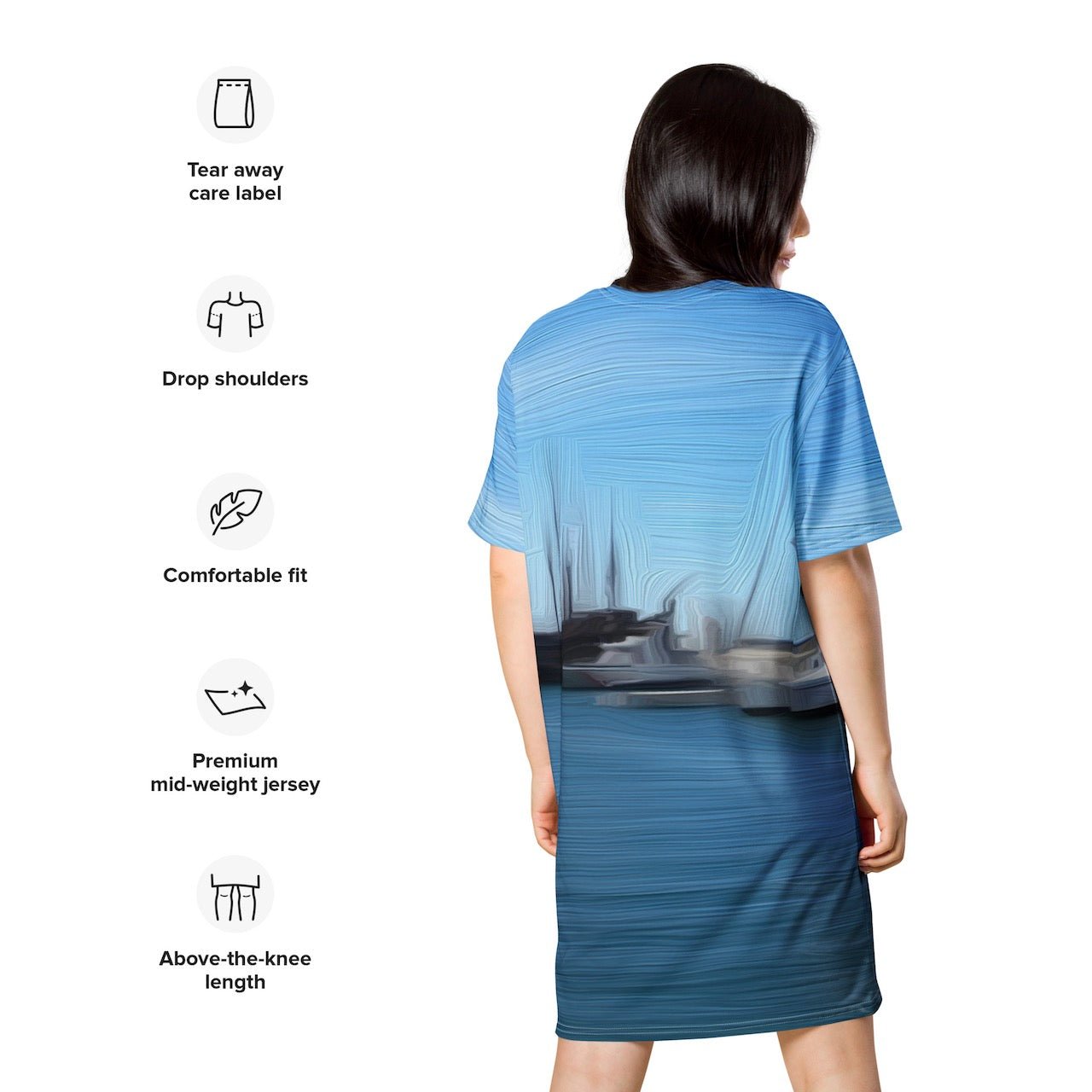 The Sleeping Yachts (at Morning) - Womens T-Shirt Dress