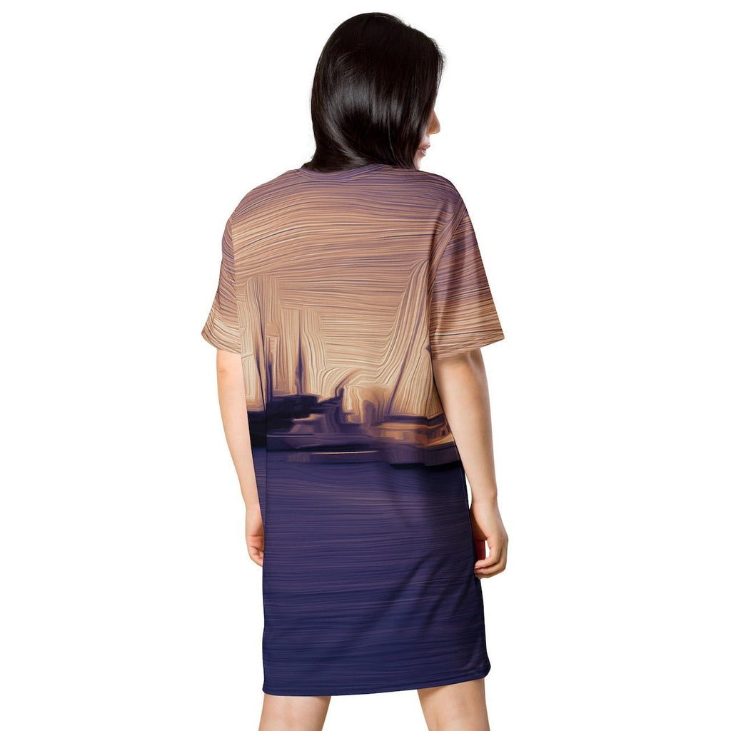 The Sleeping Yachts (at Sunset) - Womens T-Shirt Dress