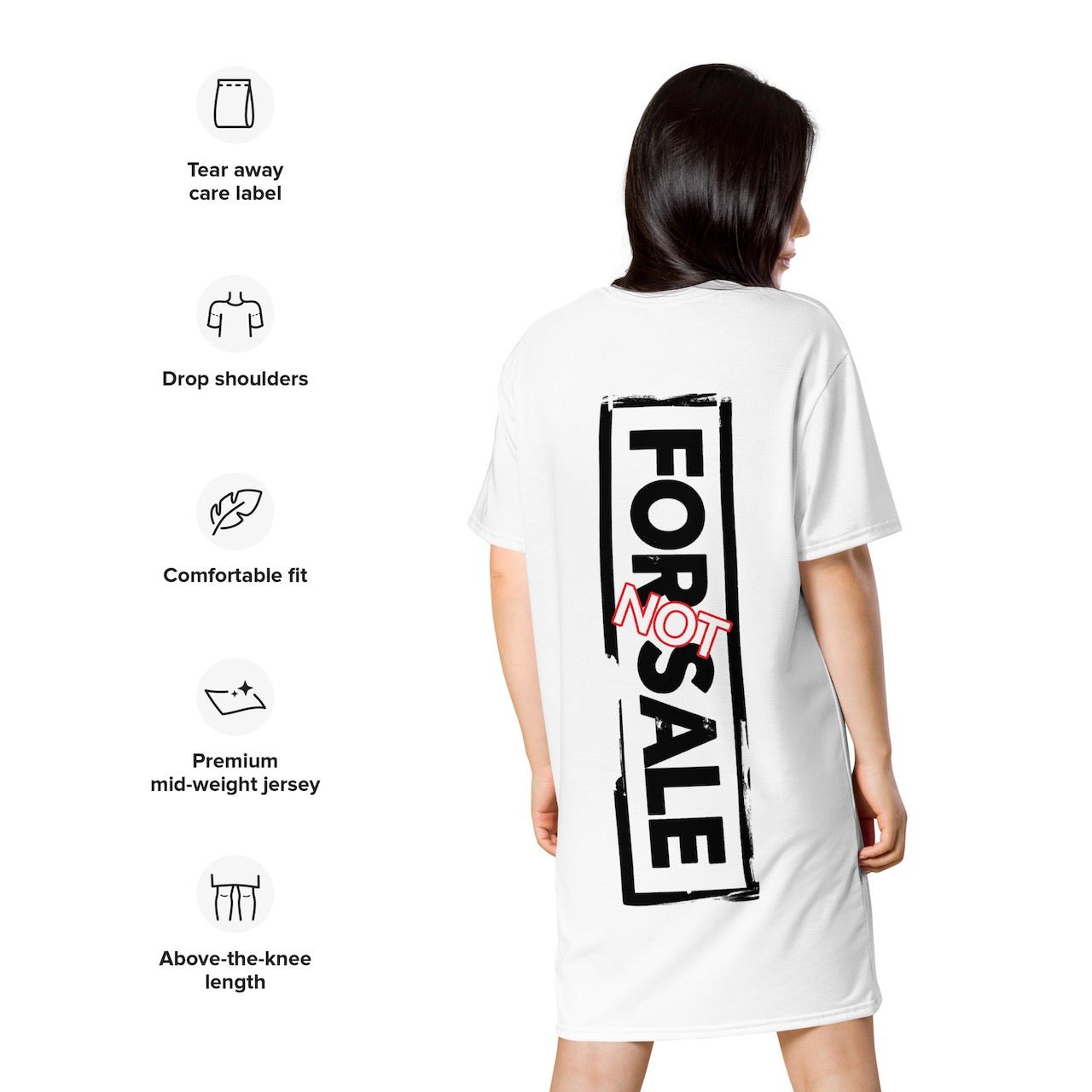 Not For Sale Black Stamp - Womens T-Shirt Dress