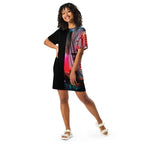 Half Black Half Báijiǔ - Womens T-Shirt Dress