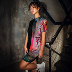Half Black Half Báijiǔ - Womens T-Shirt Dress