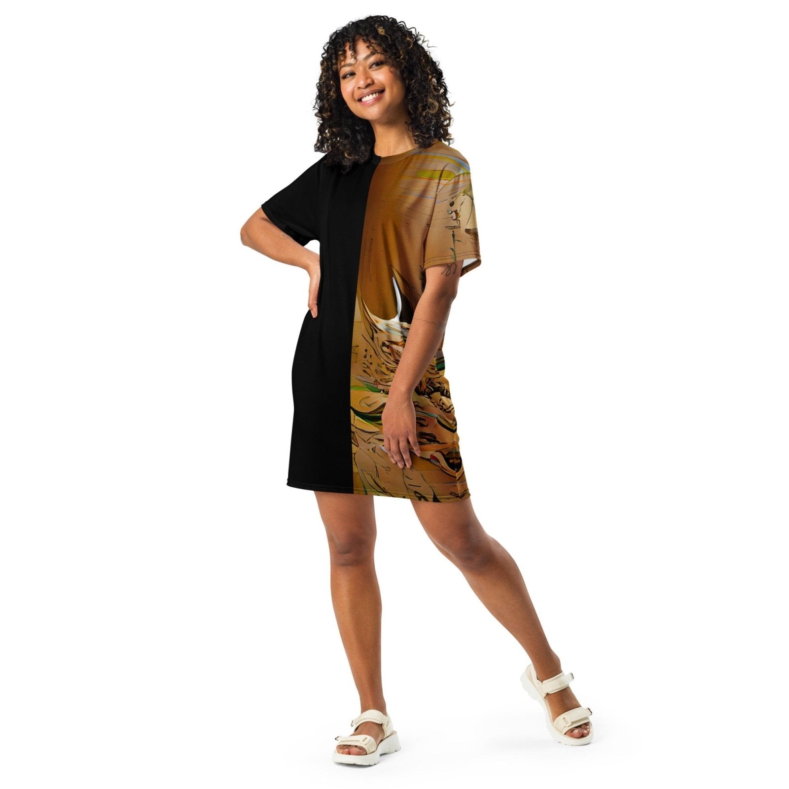 Half Black Half Gāolàng - Womens T-Shirt Dress