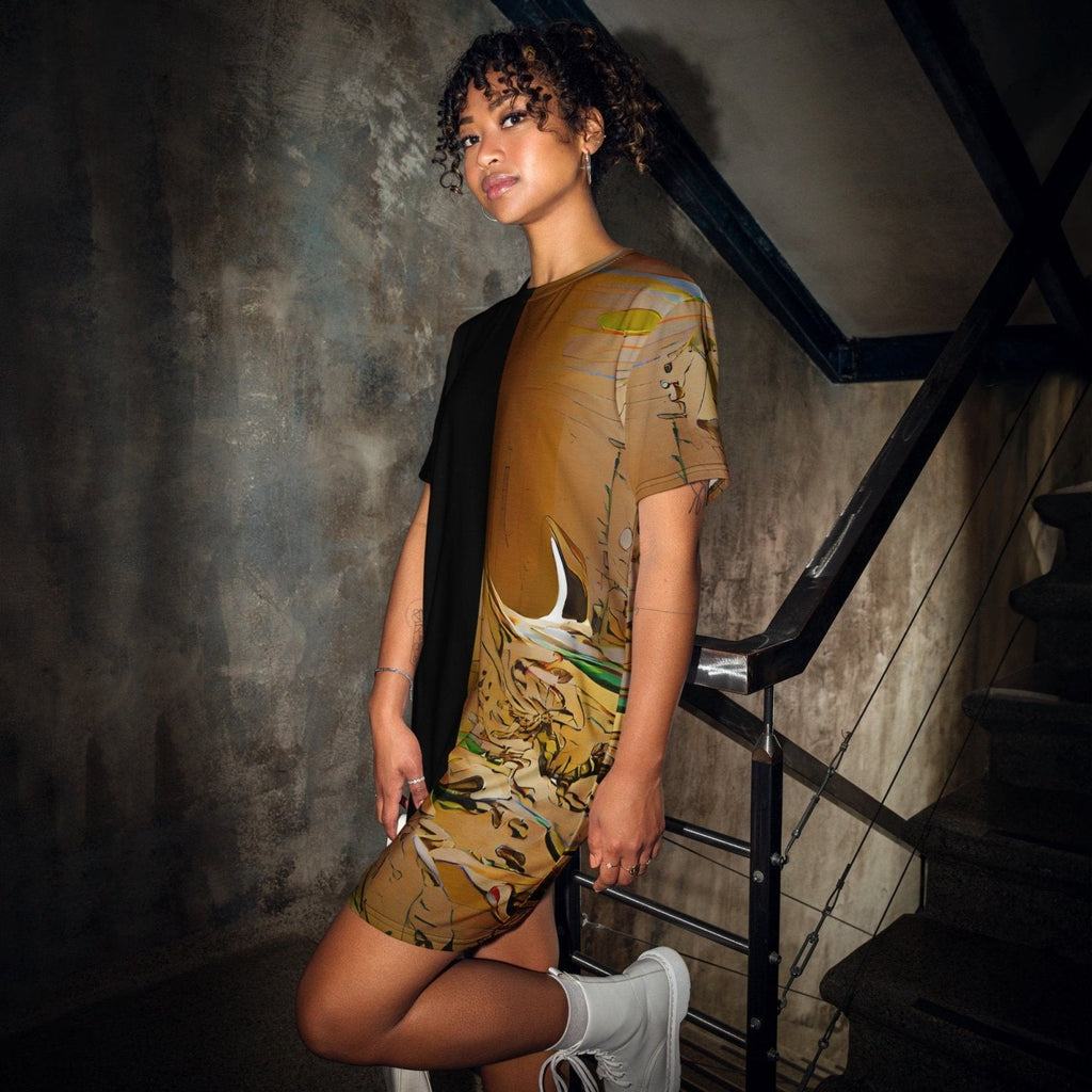 Half Black Half Gāolàng - Womens T-Shirt Dress