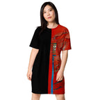 Half Black Half Hónghǎi - Womens T-Shirt Dress