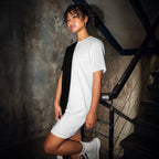 Half Black Half White - Womens T-Shirt Dress