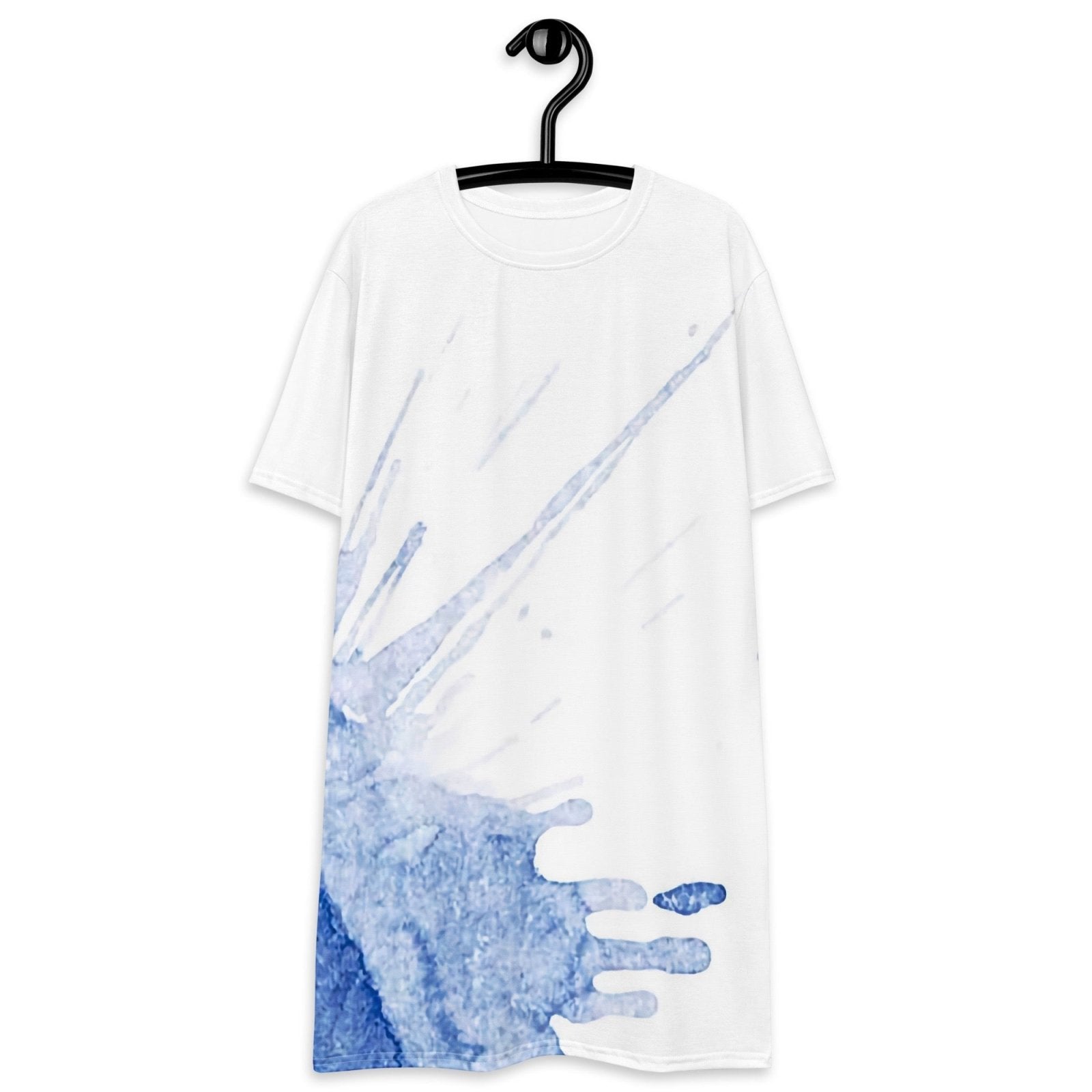 Watercolour Blue Splash - Womens T-Shirt Dress