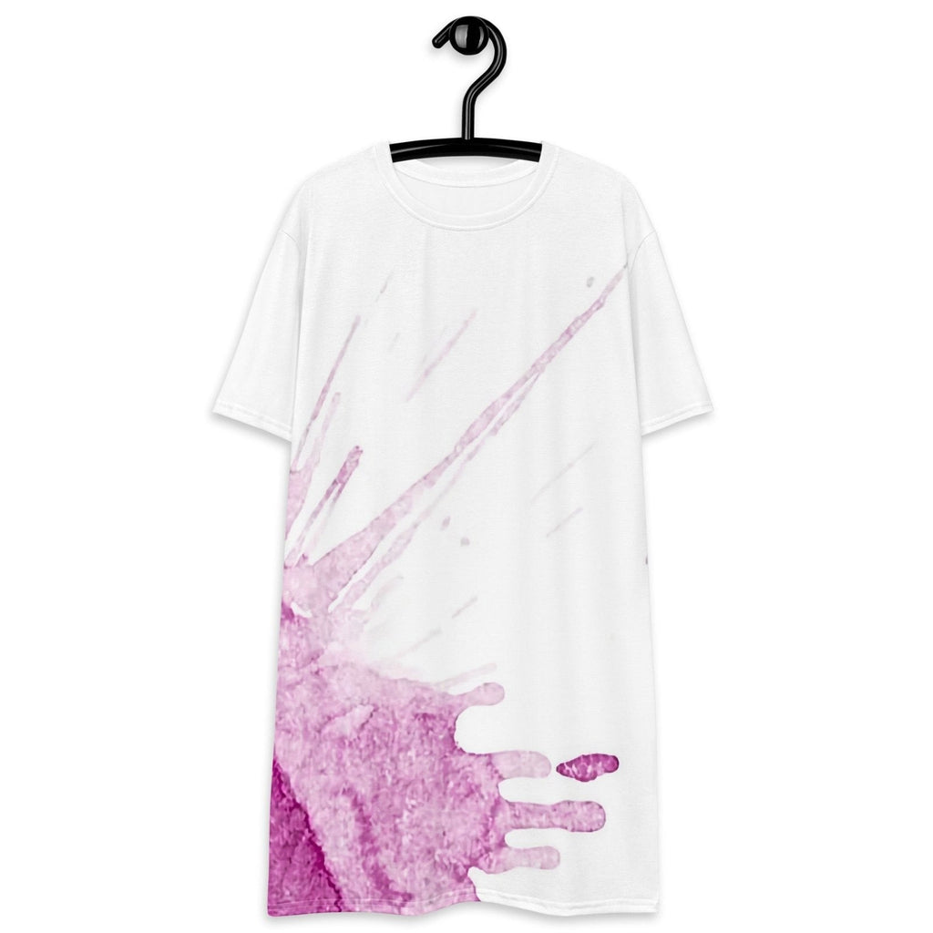 Watercolour Pink Splash - Womens T-Shirt Dress
