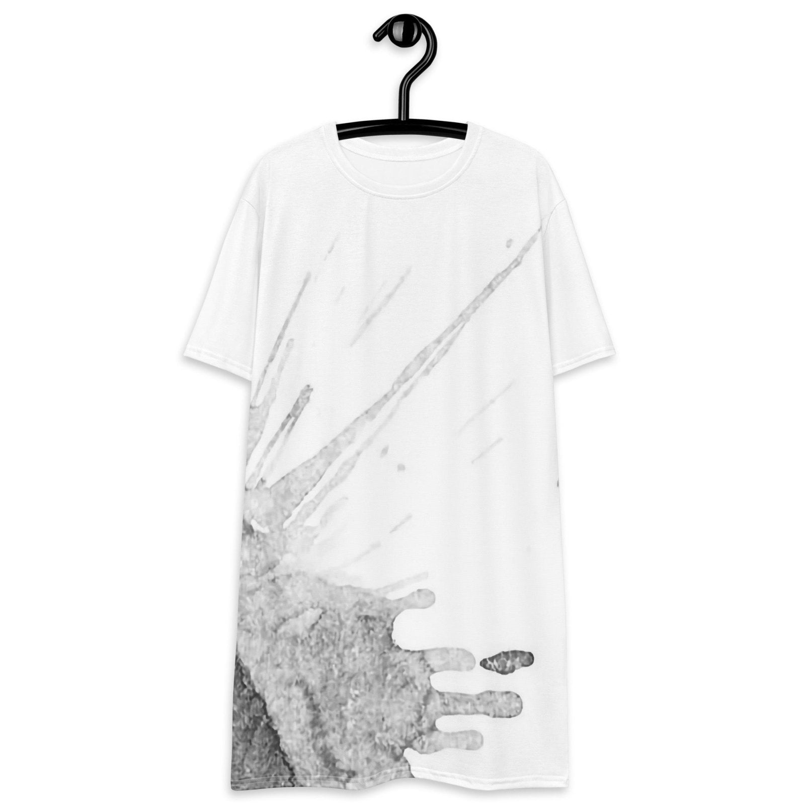 Watercolour Grey Splash - Womens T-Shirt Dress