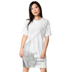 Watercolour Grey Splash - Womens T-Shirt Dress