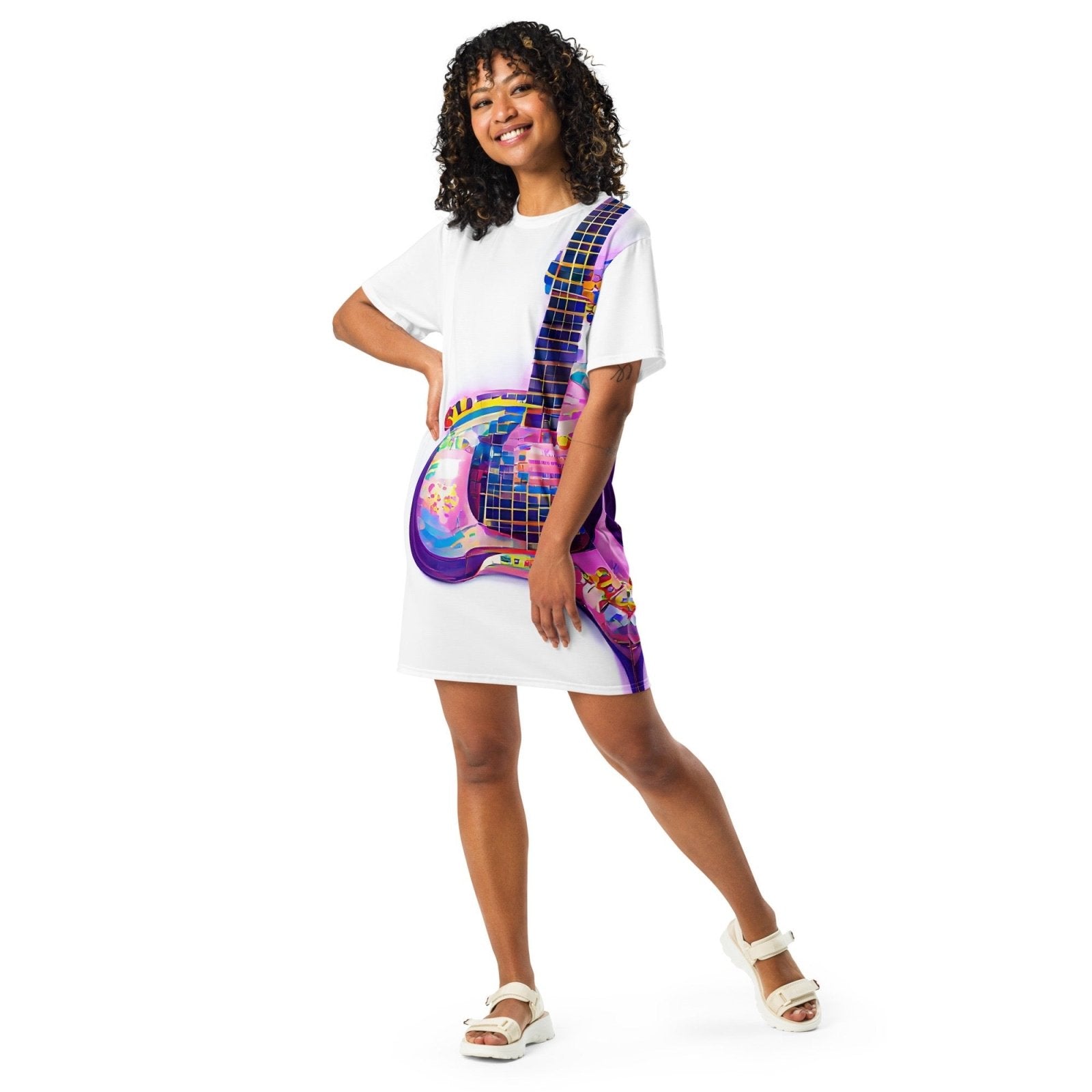 Hippie Guitar - Womens T-Shirt Dress