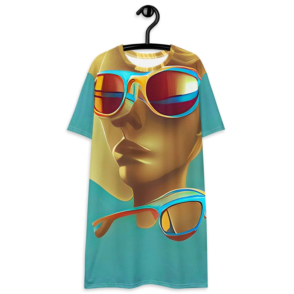 Retro Cool Blue - Womens T-Shirt Dress