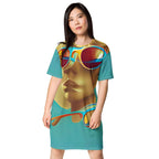 Retro Cool Blue - Womens T-Shirt Dress