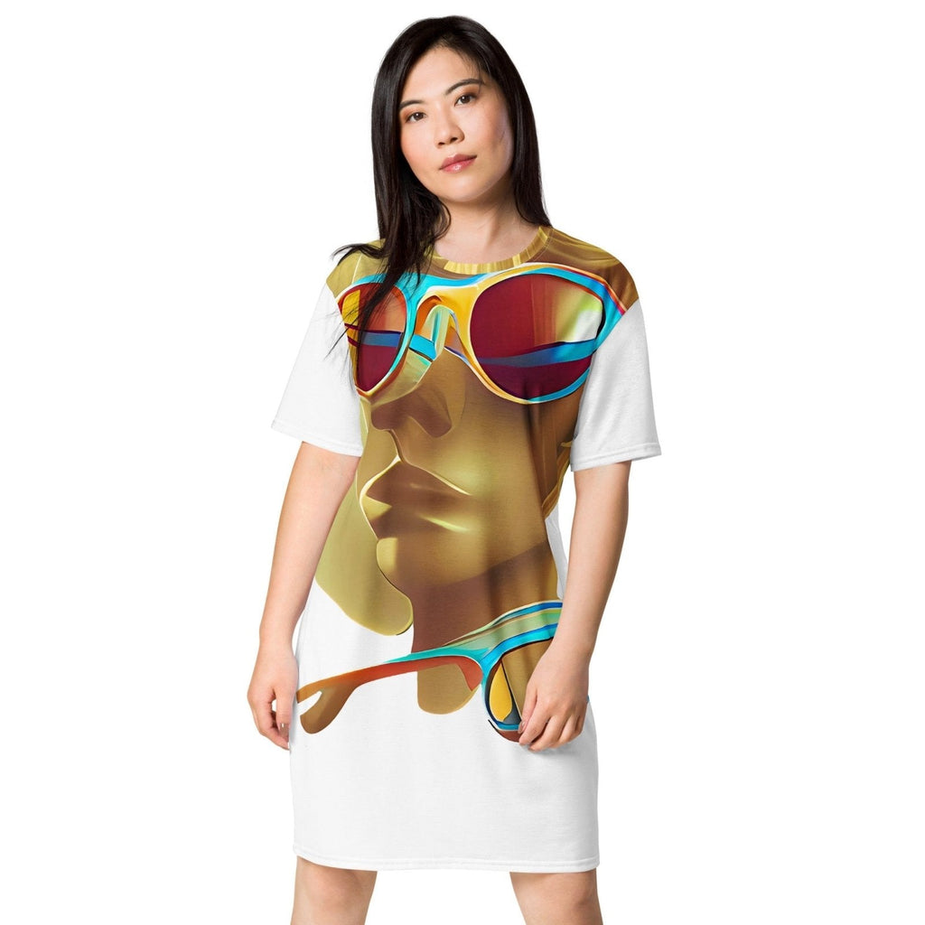 Retro Cool White - Womens T-Shirt Dress
