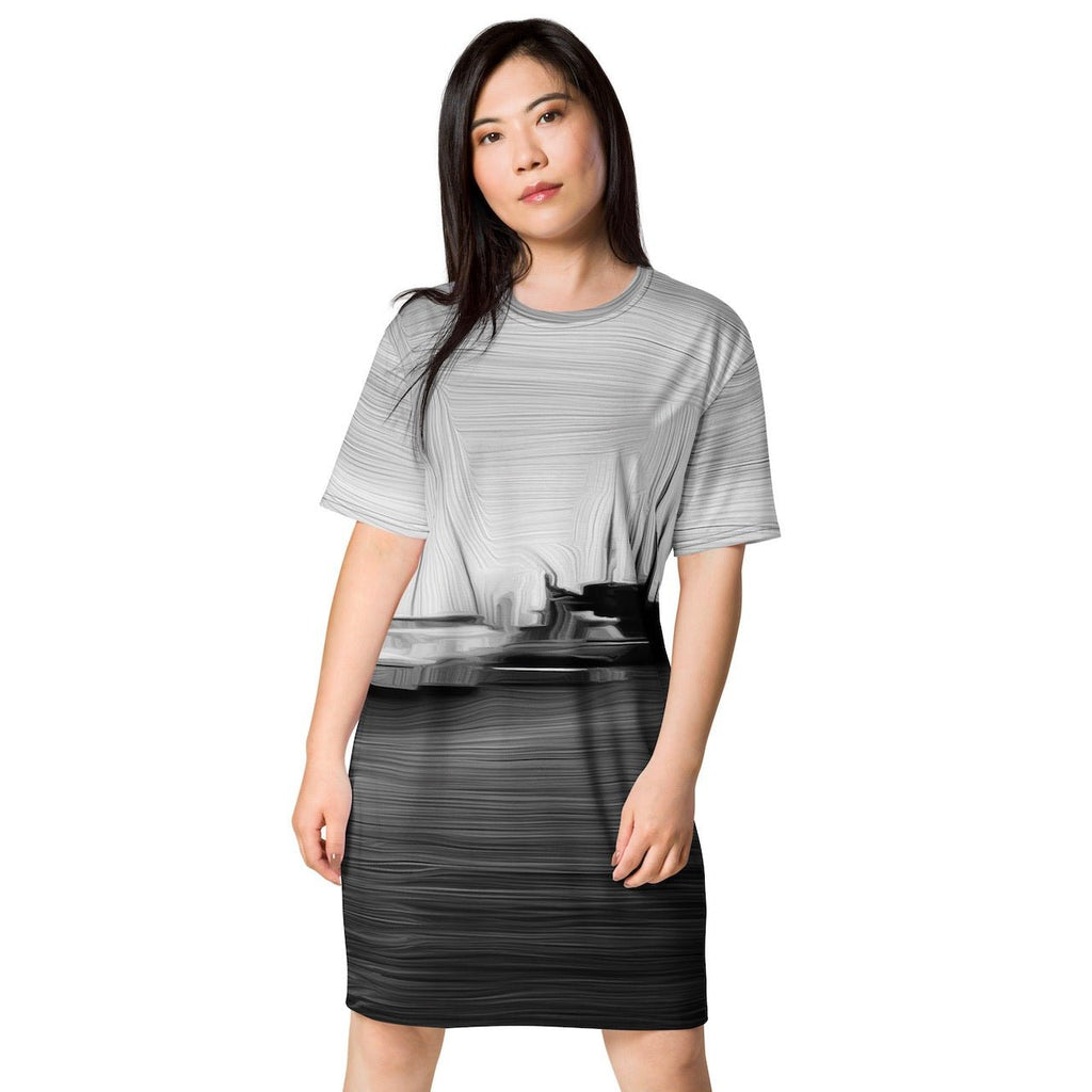 The Sleeping Yachts (at Night) - Womens T-Shirt Dress
