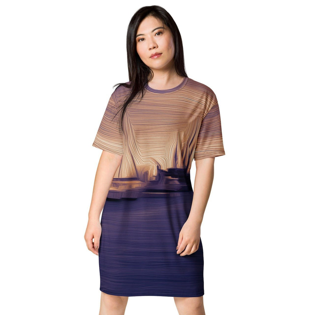 The Sleeping Yachts (at Sunset) - Womens T-Shirt Dress