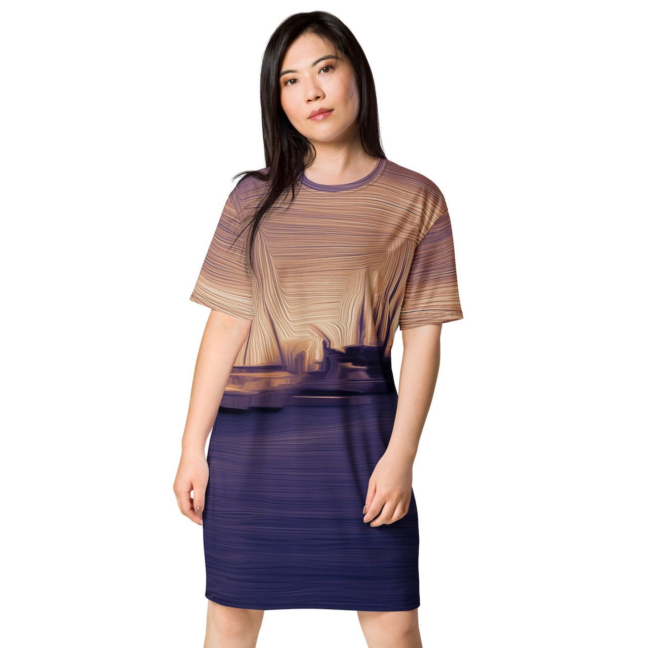 The Sleeping Yachts (at Sunset) - Womens T-Shirt Dress