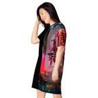 Half Black Half Báijiǔ - Womens T-Shirt Dress