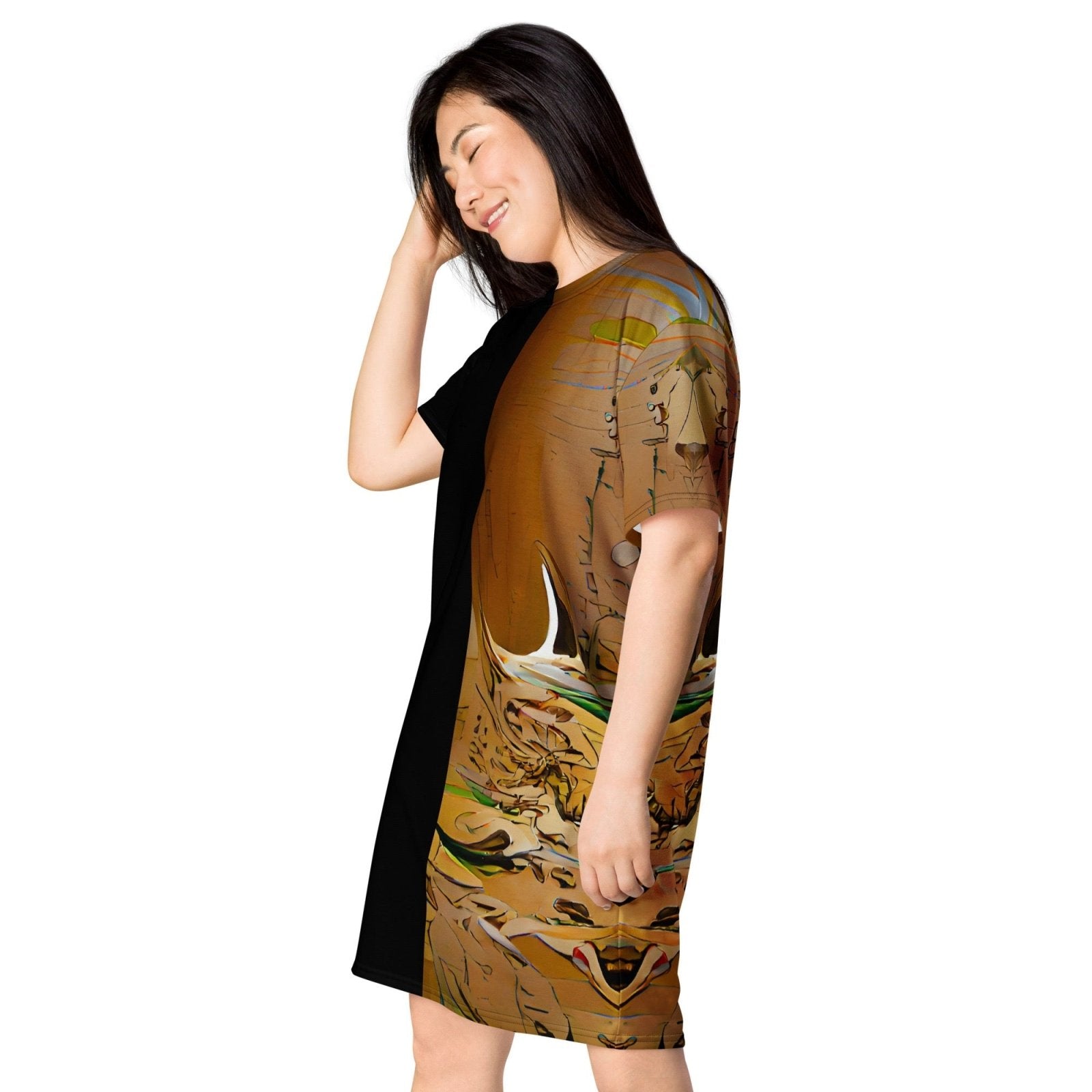 Half Black Half Gāolàng - Womens T-Shirt Dress