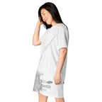 Watercolour Grey Splash - Womens T-Shirt Dress