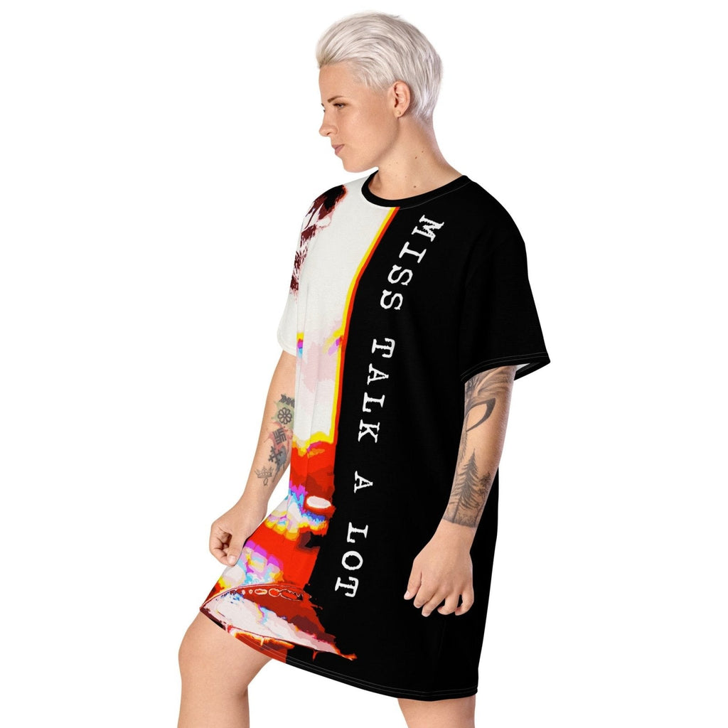 Miss Talk A Lot - Womens T-Shirt Dress