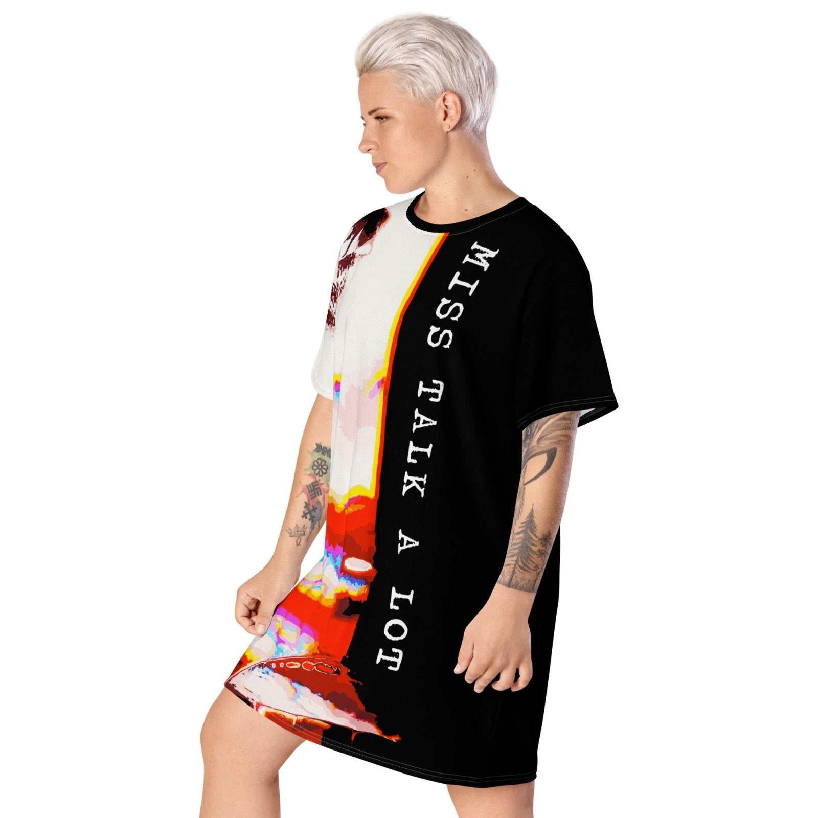 Miss Talk A Lot - Womens T-Shirt Dress