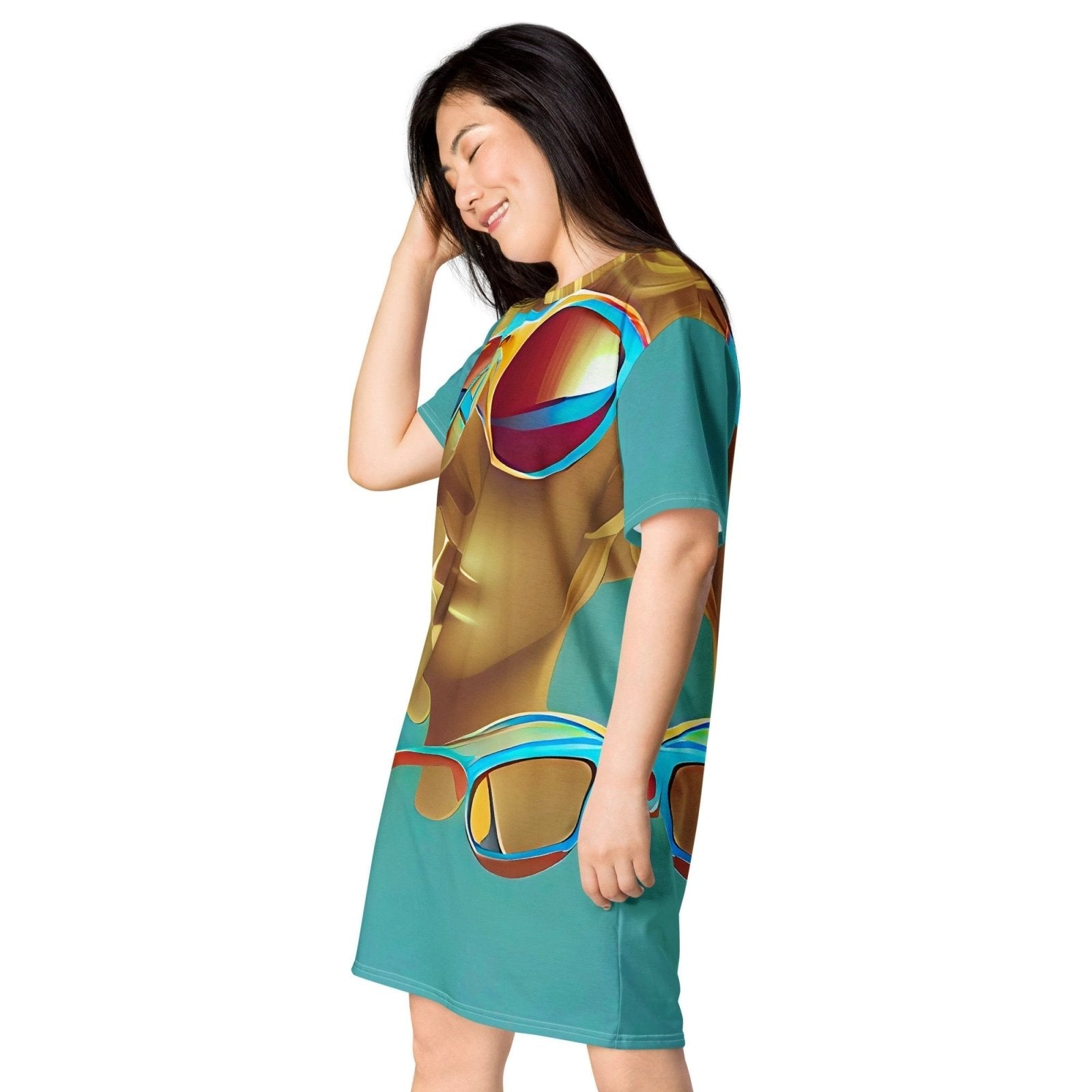 Retro Cool Blue - Womens T-Shirt Dress