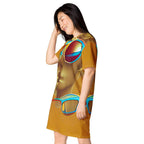 Retro Cool Orange - Womens T-Shirt Dress
