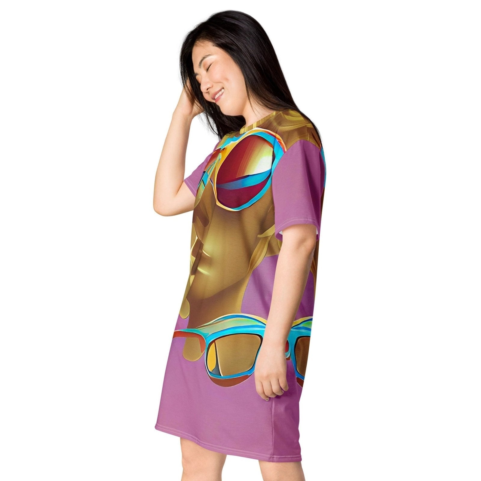 Retro Cool Pink - Womens T-Shirt Dress