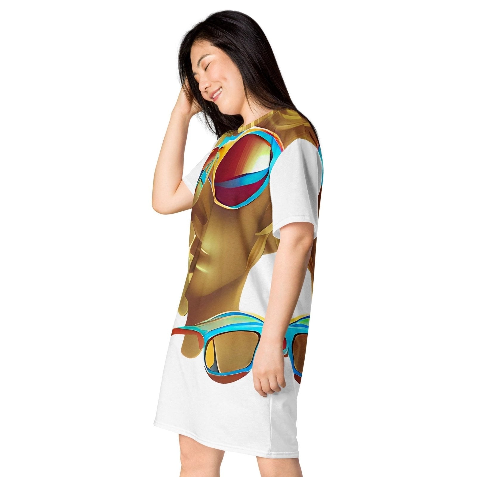 Retro Cool White - Womens T-Shirt Dress