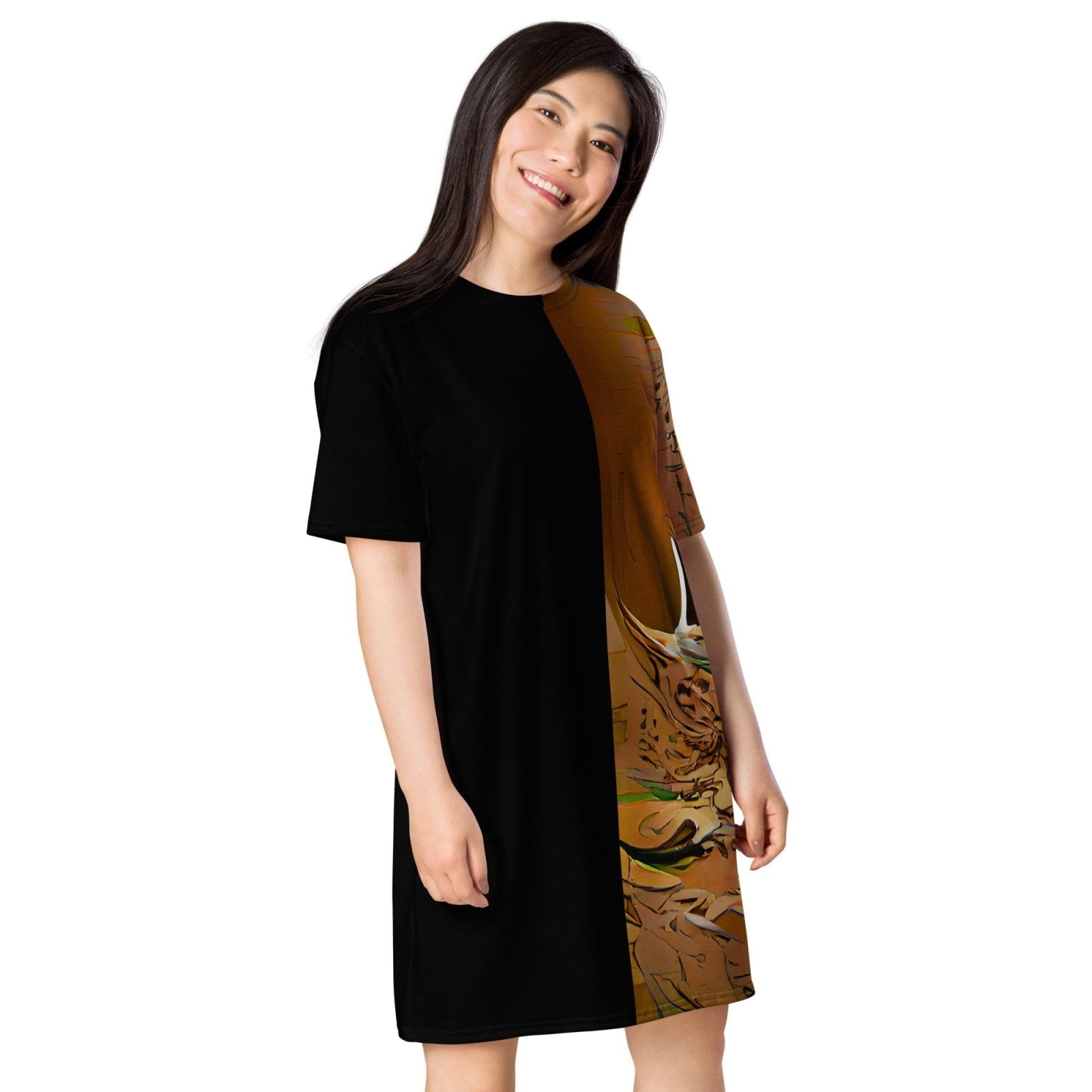 Half Black Half Gāolàng - Womens T-Shirt Dress