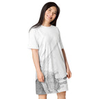 Watercolour Grey Splash - Womens T-Shirt Dress