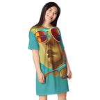 Retro Cool Blue - Womens T-Shirt Dress