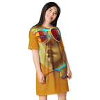 Retro Cool Orange - Womens T-Shirt Dress