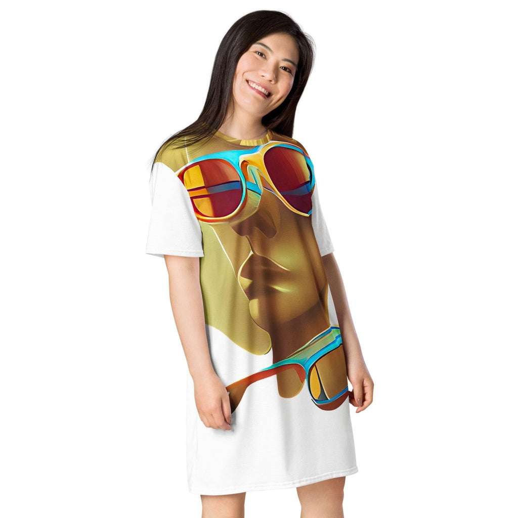 Retro Cool White - Womens T-Shirt Dress