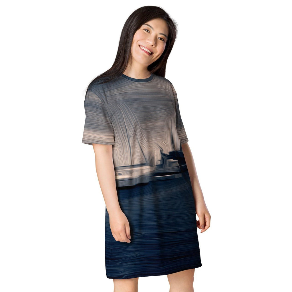 The Sleeping Yachts (at Sunrise) - Womens T-Shirt Dress