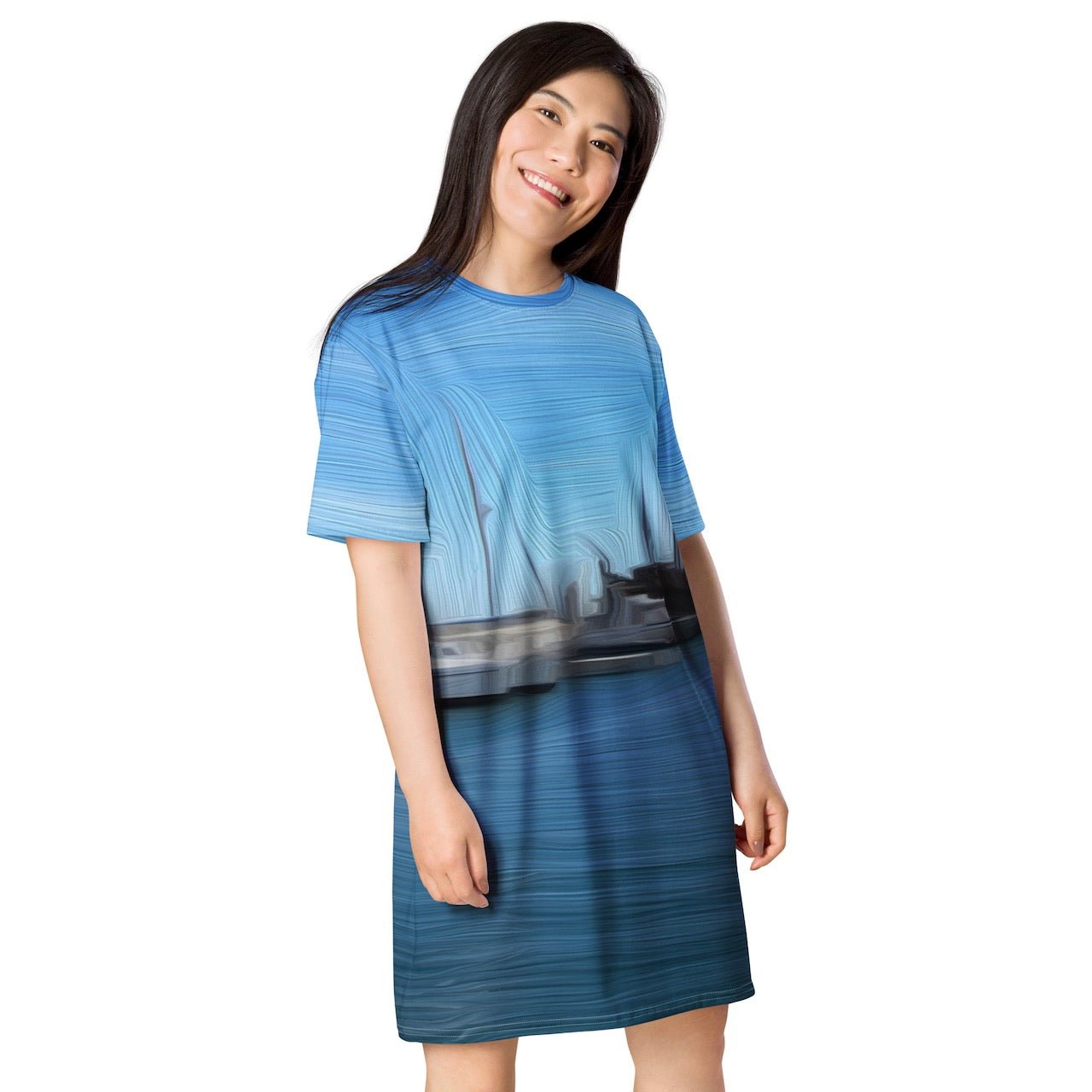 The Sleeping Yachts (at Morning) - Womens T-Shirt Dress