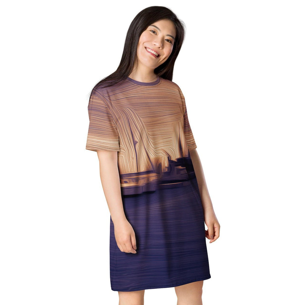 The Sleeping Yachts (at Sunset) - Womens T-Shirt Dress