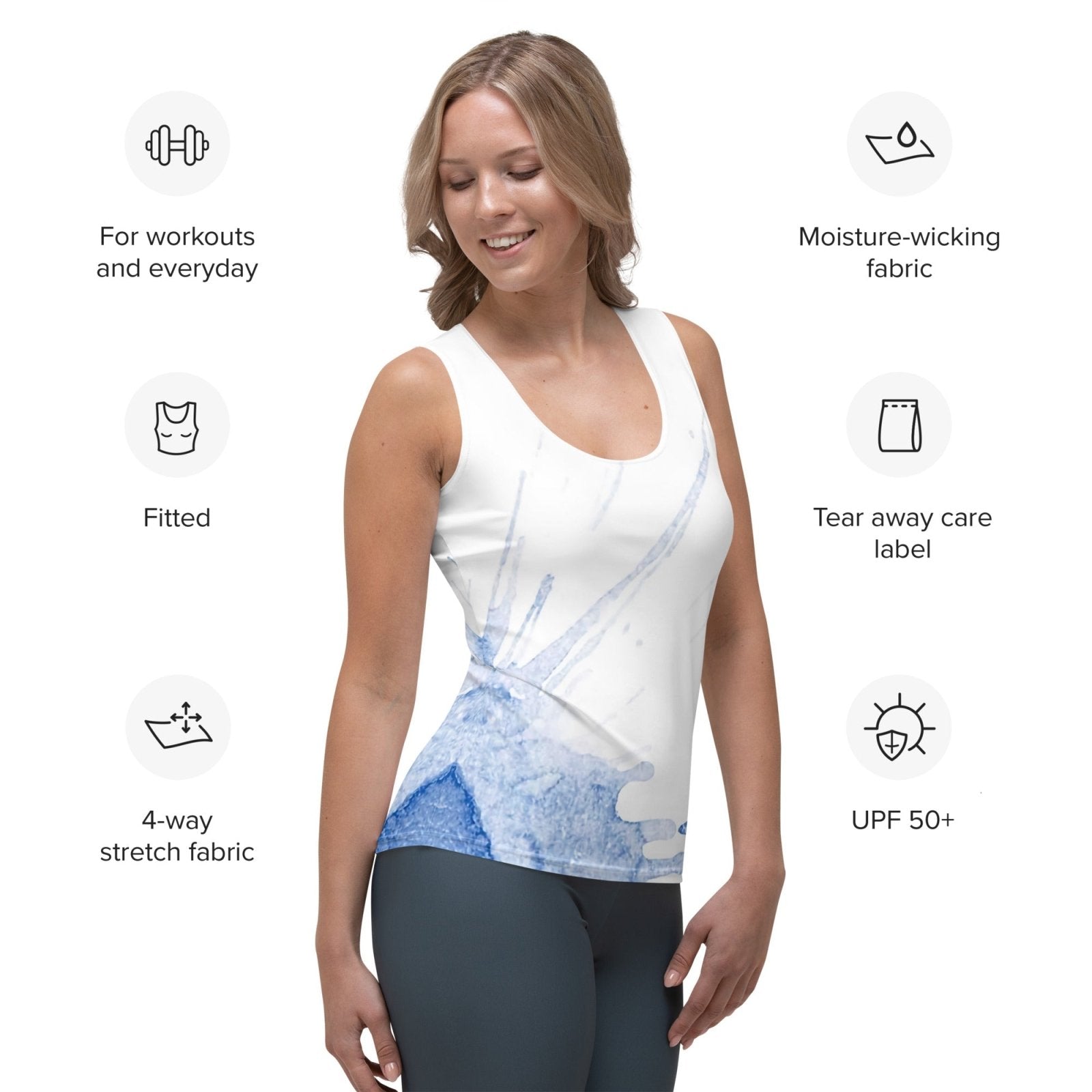 Watercolour Blue Splash - Womens Tank Top