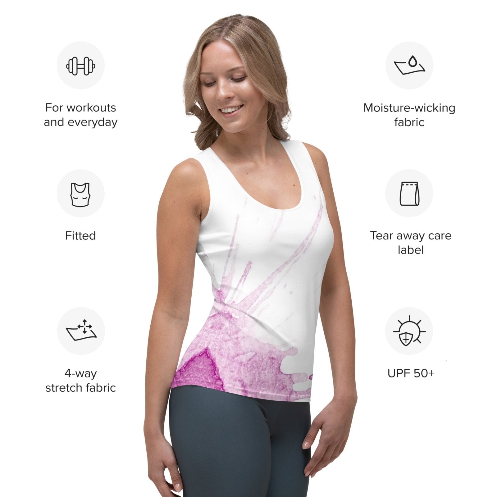 Watercolour Pink Splash - Womens Tank Top
