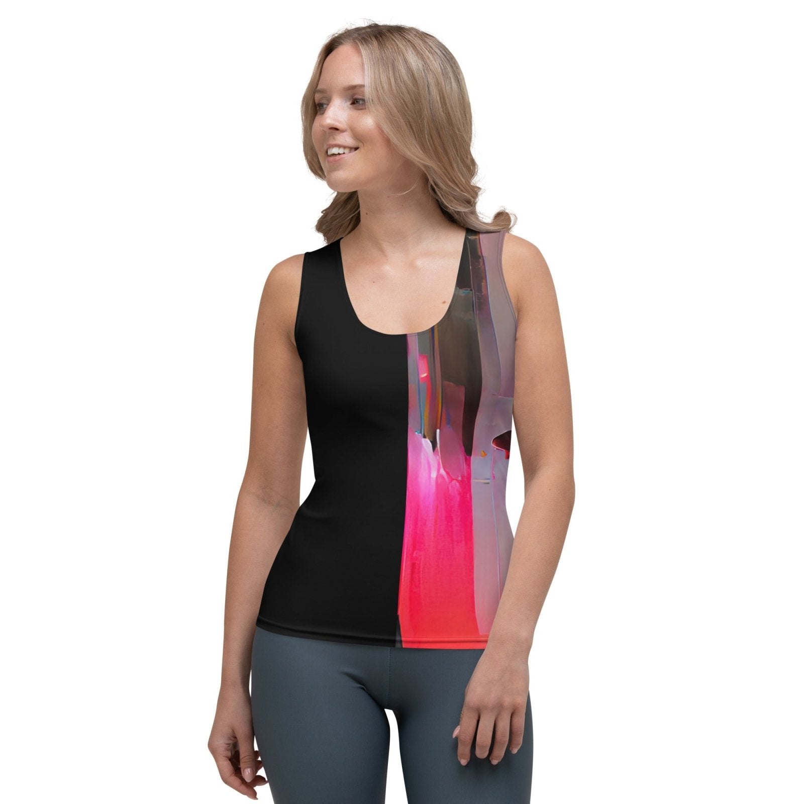 Half Black Half Báijiǔ - Womens Tank Top