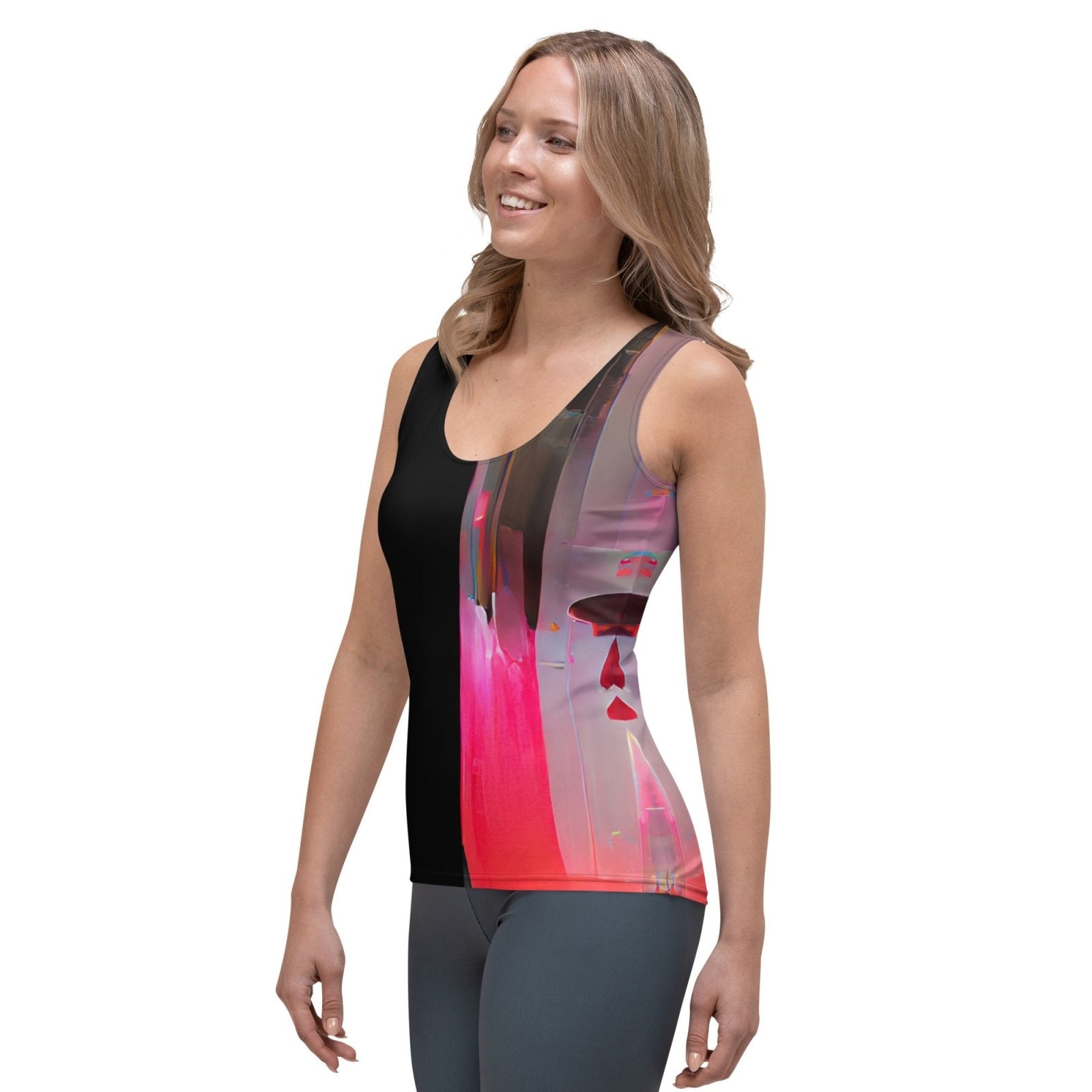 Half Black Half Báijiǔ - Womens Tank Top