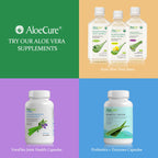 AloeCure USDA Organic Aloe Vera Juice – Grape Flavor, 16.7oz x 2 Bottles | Digestive & Immune Support