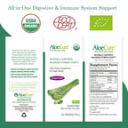 AloeCure USDA Organic Aloe Vera Juice – Grape Flavor, 16.7oz x 2 Bottles | Digestive & Immune Support