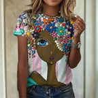 1.Women’s Abstract Art O-Neck T-Shirts – Cute Summer Style