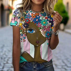 2.Women’s Abstract Art O-Neck T-Shirts – Cute Summer Style